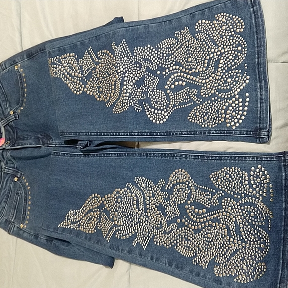 CATHERINE MALANDRINO Flare Leg Jeans Medium Wash - Picture 8 of 11